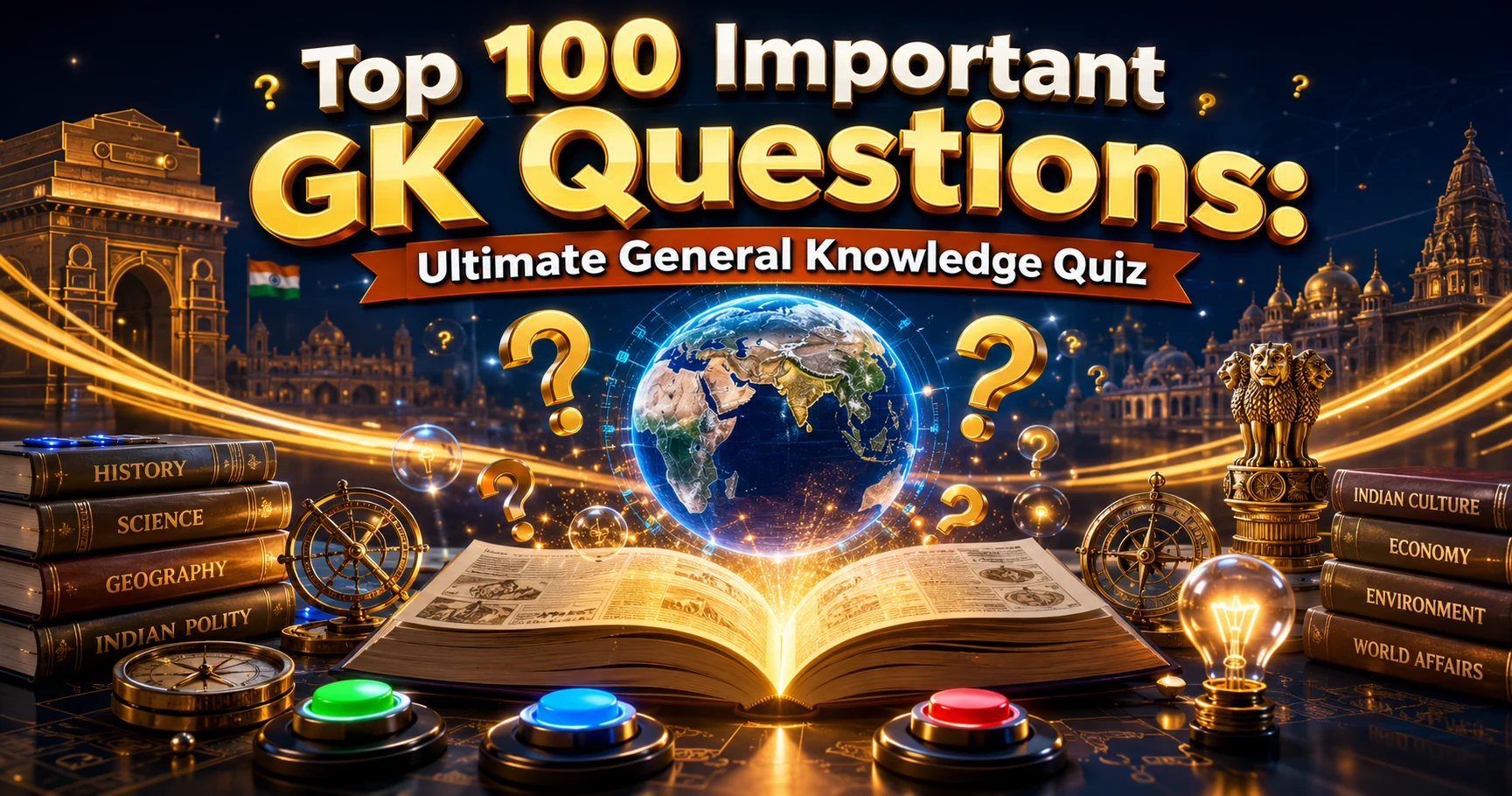 Top 100 Important GK Questions cover image